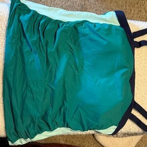 Lands' End Teal and Navy Tankini swim Top